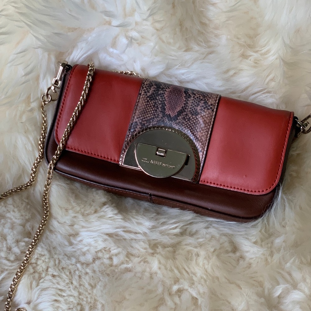 Roberto Cavalli Bag/Clutch or Wristlet Leather Snakeskin Made In Italy